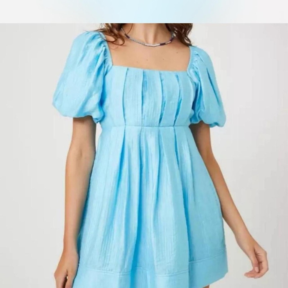 Forever 21 Blue Ruffled Tiered Mini Dress